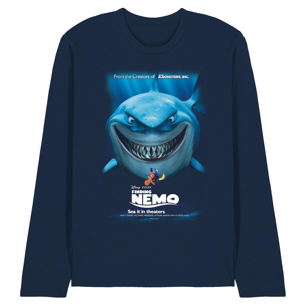 Navy - Front - Finding Nemo Unisex Adult Movie Poster Long-Sleeved T-Shirt