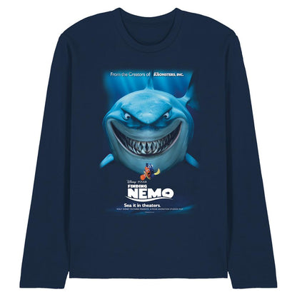 Navy - Front - Finding Nemo Unisex Adult Movie Poster Long-Sleeved T-Shirt