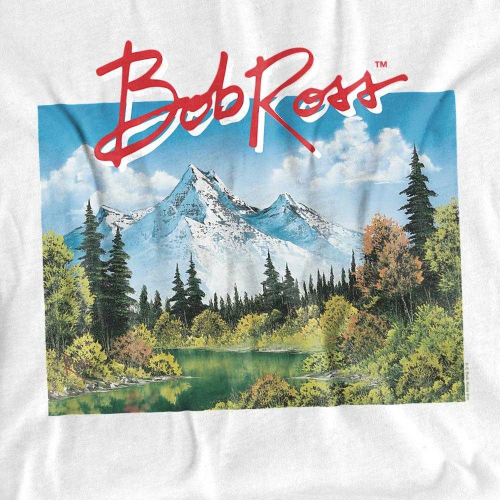 White - Side - Bob Ross Unisex Adult Valley Signature Long-Sleeved T-Shirt
