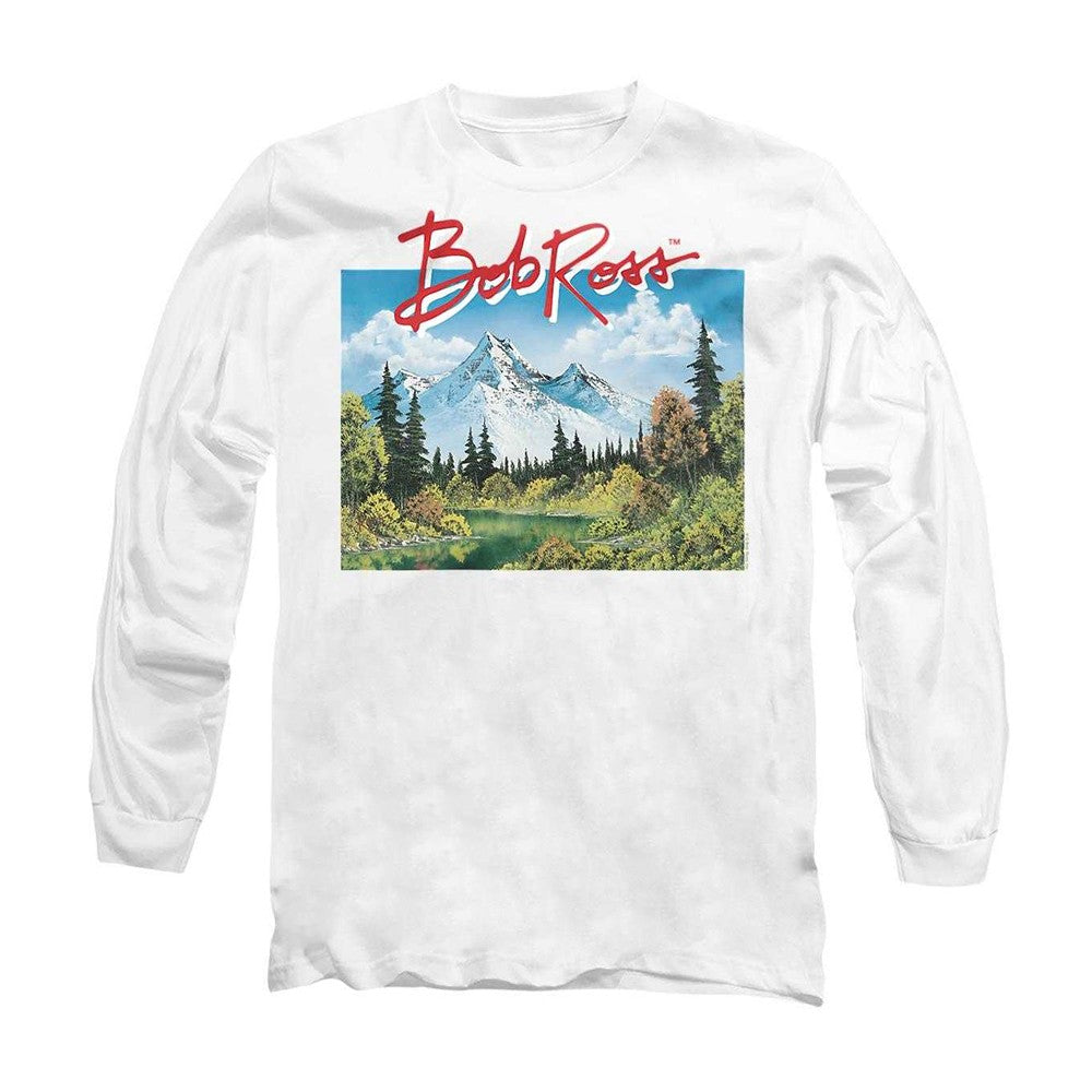 White - Front - Bob Ross Unisex Adult Valley Signature Long-Sleeved T-Shirt