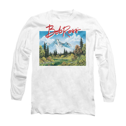 White - Front - Bob Ross Unisex Adult Valley Signature Long-Sleeved T-Shirt