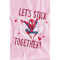 Pink - Lifestyle - Spider-Man Childrens-Kids Stick Together Valentine`s Day T-Shirt