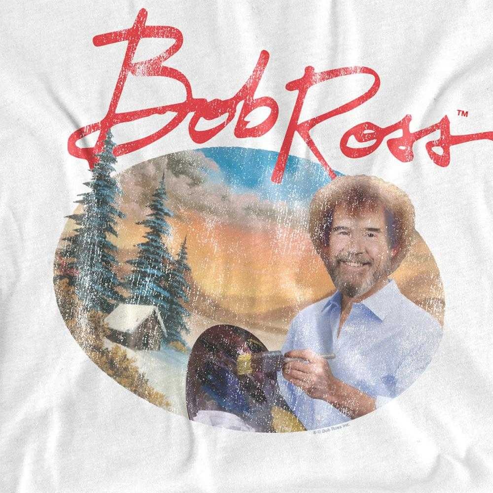White - Side - Bob Ross Unisex Adult A Warm Winter T-Shirt