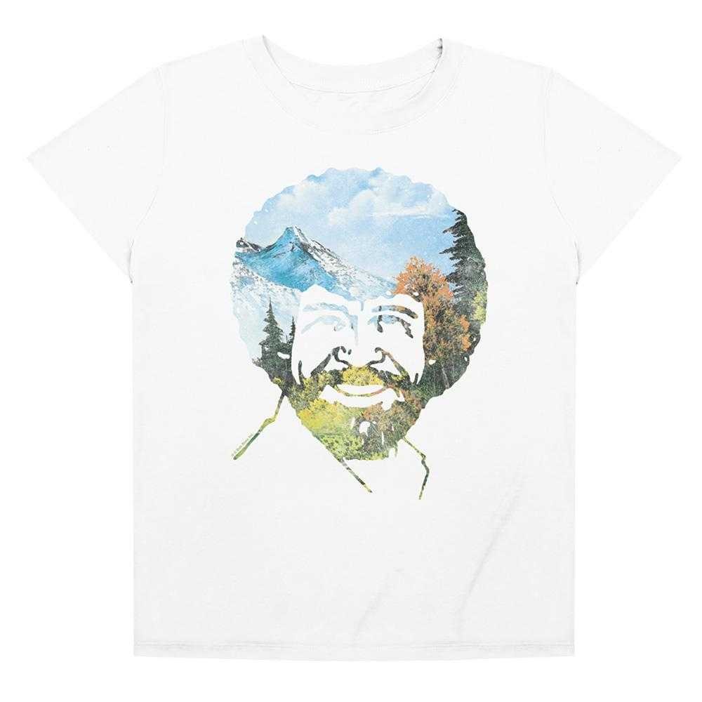 White - Front - Bob Ross Womens-Ladies Valley Hair Regular T-Shirt