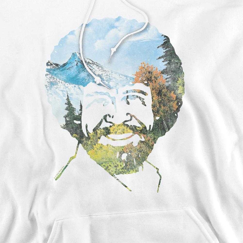 White - Side - Bob Ross Unisex Adult Valley Hair Hoodie
