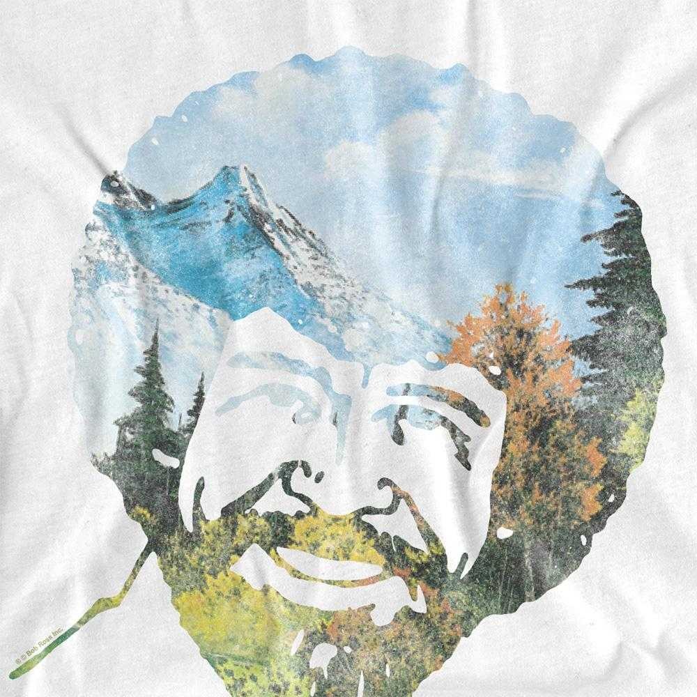 White - Side - Bob Ross Childrens-Kids Valley Hair T-Shirt