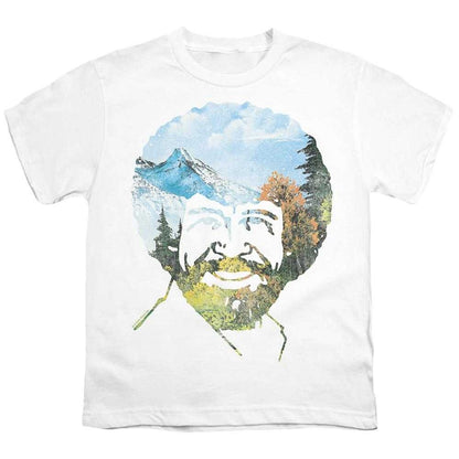 White - Front - Bob Ross Childrens-Kids Valley Hair T-Shirt