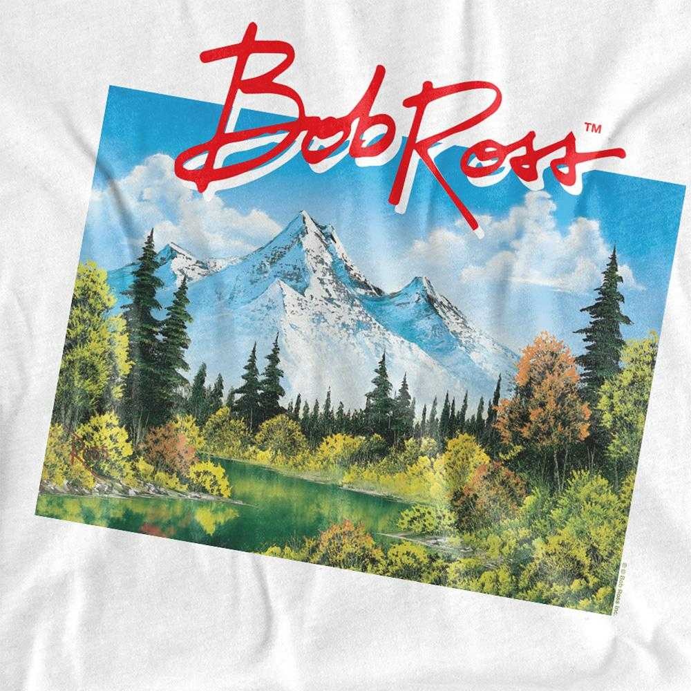 White - Side - Bob Ross Childrens-Kids Valley Signature T-Shirt
