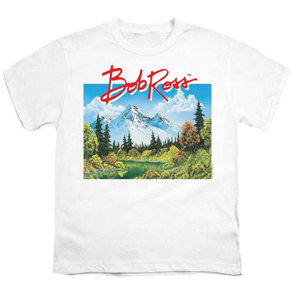 White - Front - Bob Ross Childrens-Kids Valley Signature T-Shirt