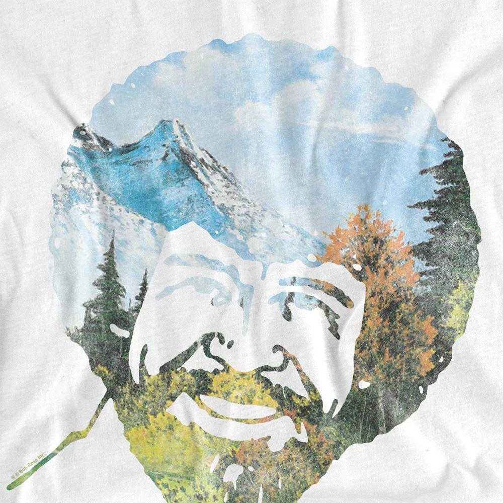 White - Side - Bob Ross Unisex Adult Valley Hair T-Shirt