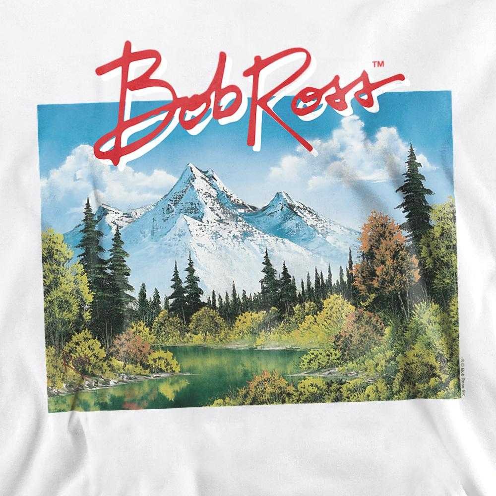 White - Side - Bob Ross Unisex Adult Valley Signature Sweatshirt