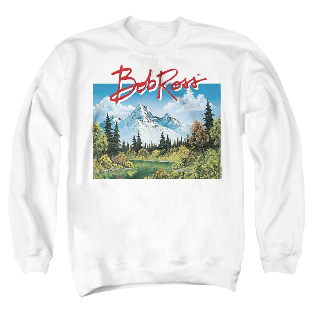 White - Front - Bob Ross Unisex Adult Valley Signature Sweatshirt
