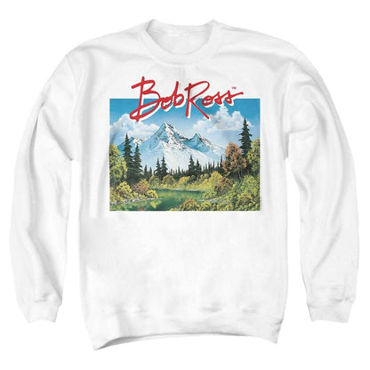 White - Front - Bob Ross Unisex Adult Valley Signature Sweatshirt