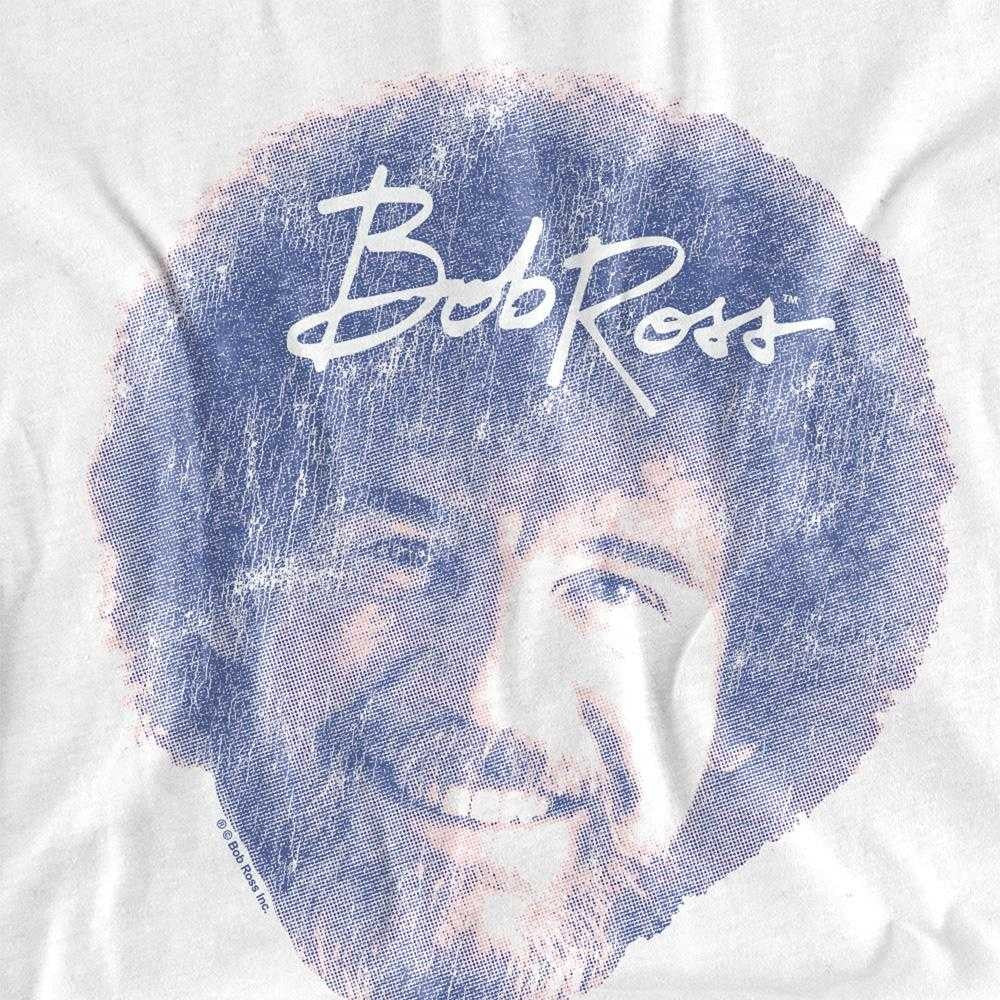 White - Side - Bob Ross Womens-Ladies Face Regular T-Shirt