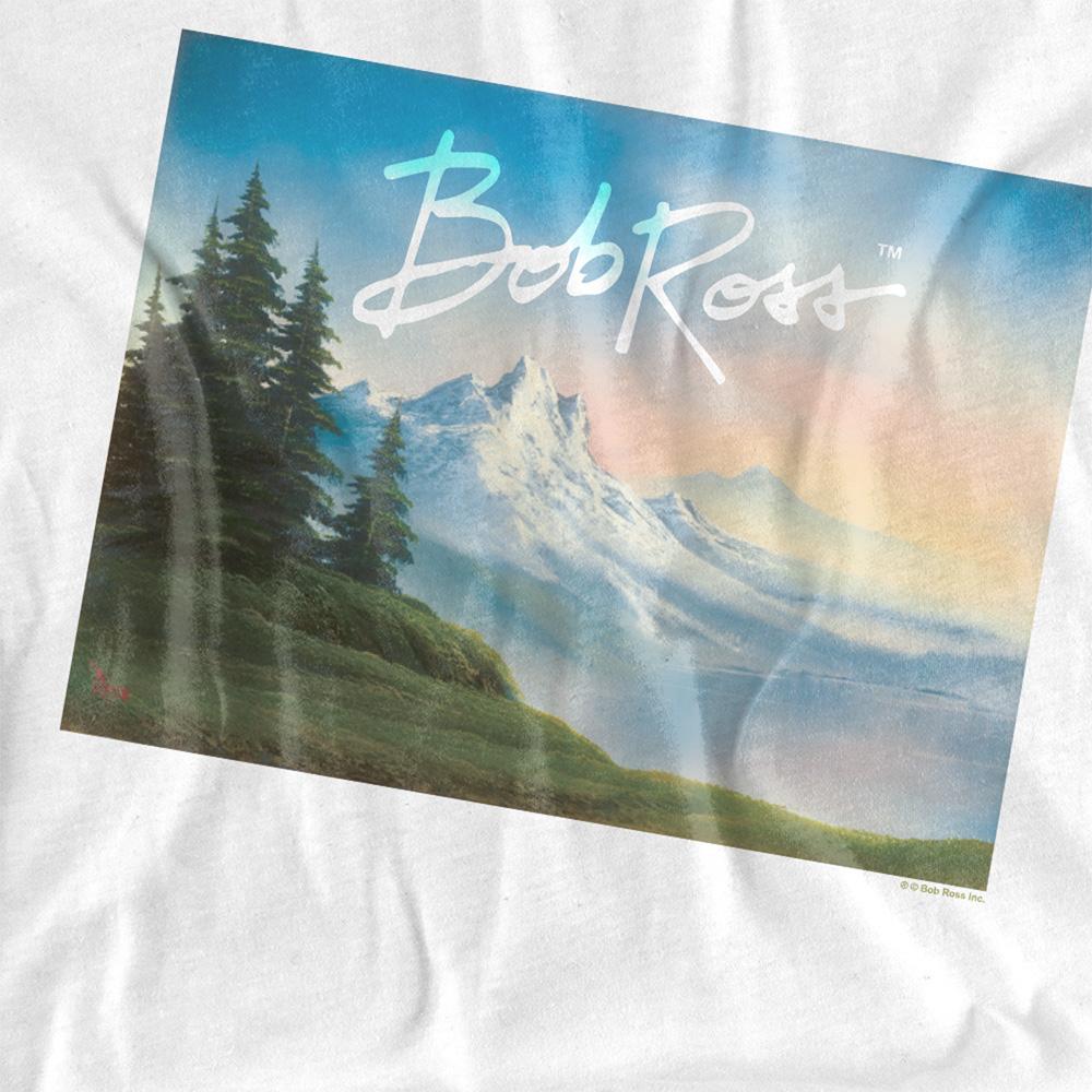 White - Side - Bob Ross Unisex Adult Landscape Signature T-Shirt