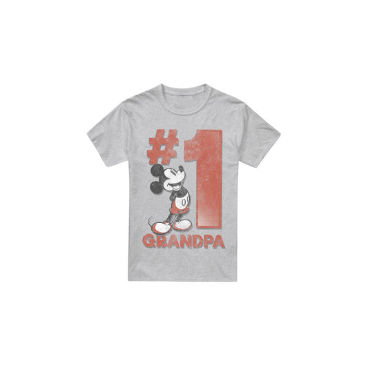 Sport Heather - Front - Disney Mens Number 1 Grandpa Mickey Mouse T-Shirt
