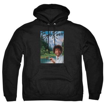 Black - Front - Bob Ross Unisex Adult Mountain Painter Mountain Hoodie