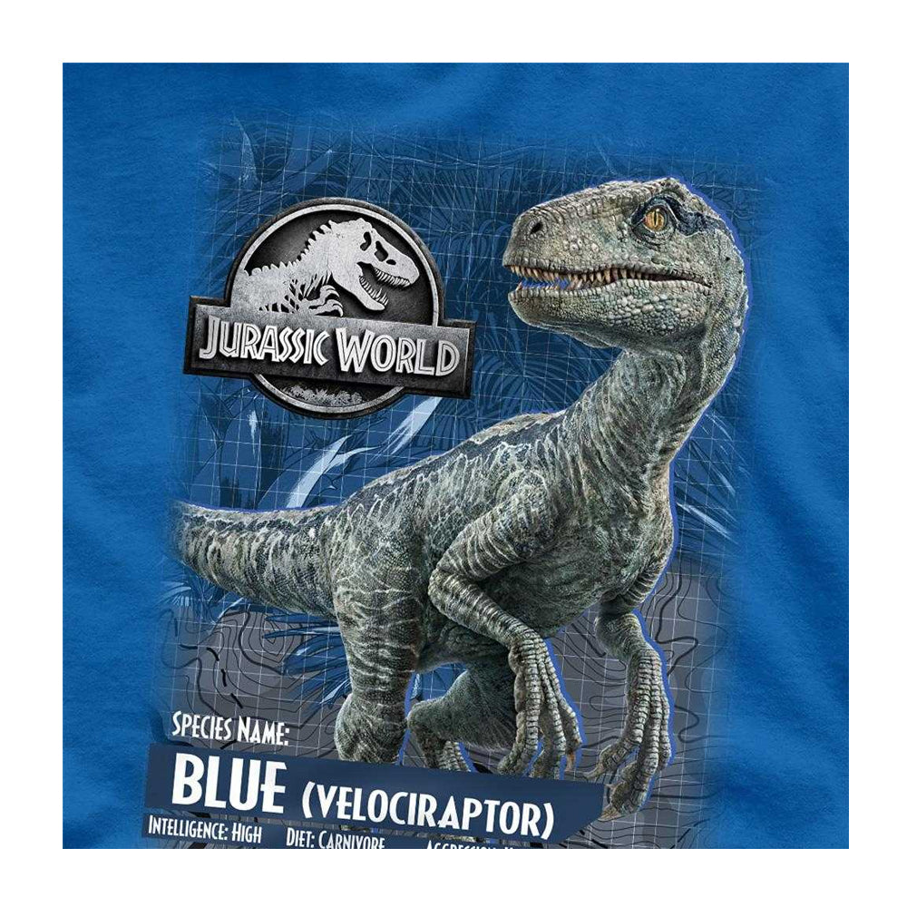 Royal Blue - Side - Jurassic Park Unisex Adult Velociraptor T-Shirt