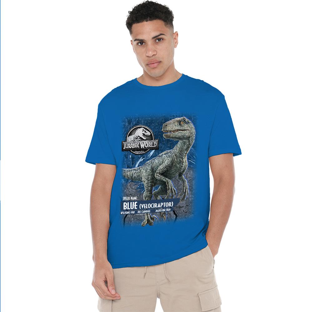Royal Blue - Lifestyle - Jurassic Park Unisex Adult Velociraptor T-Shirt