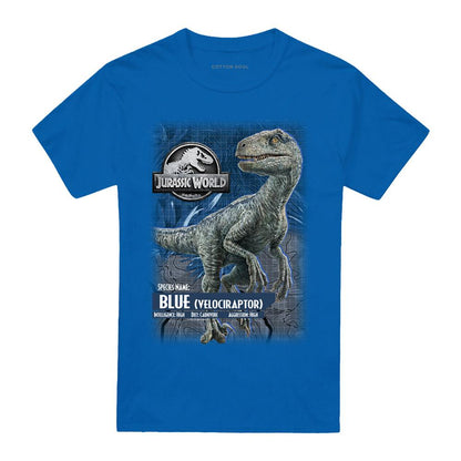 Royal Blue - Front - Jurassic Park Unisex Adult Velociraptor T-Shirt