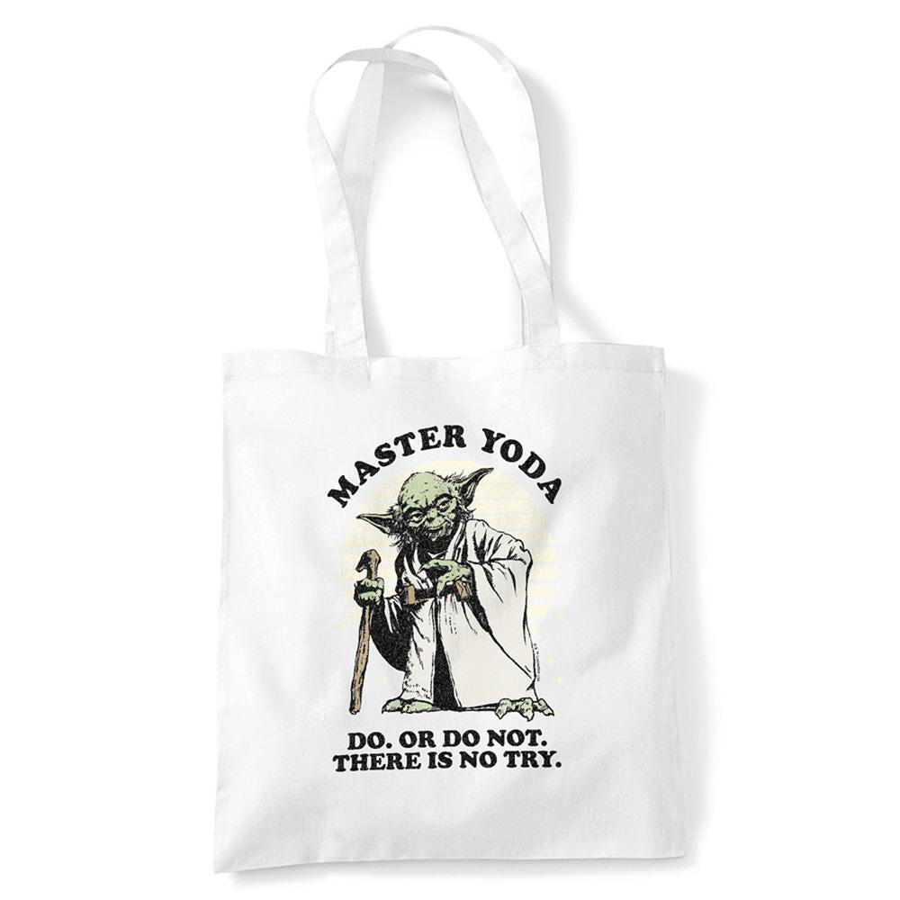 White - Back - Star Wars Do Or Do Not There Is No Try Yoda Tote Bag