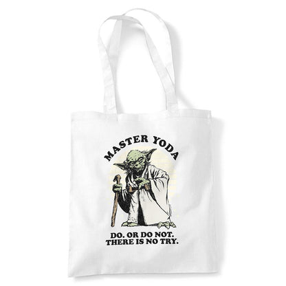 White - Back - Star Wars Do Or Do Not There Is No Try Yoda Tote Bag