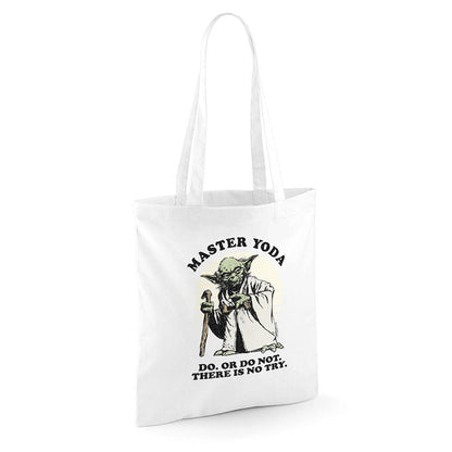 White - Side - Star Wars Do Or Do Not There Is No Try Yoda Tote Bag