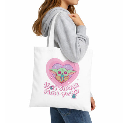 White - Lifestyle - Star Wars Is It Snack Time Yet Grogu Tote Bag