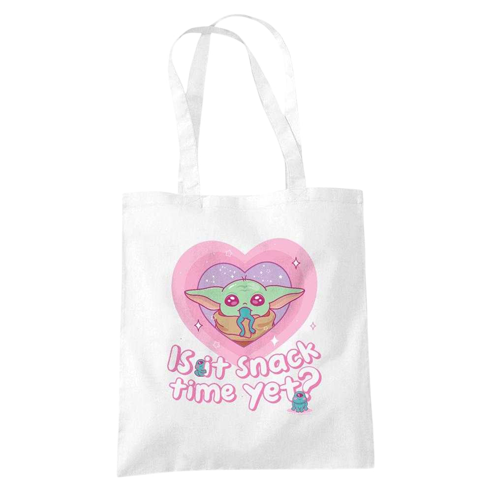 White - Front - Star Wars Is It Snack Time Yet Grogu Tote Bag