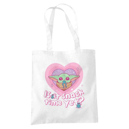 White - Front - Star Wars Is It Snack Time Yet Grogu Tote Bag
