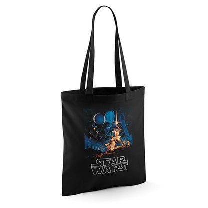 Black - Back - Star Wars: A New Hope Retro Poster Tote Bag