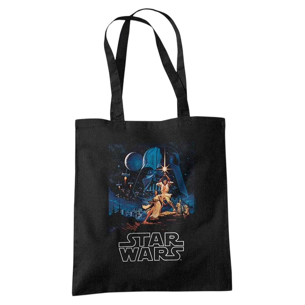 Black - Front - Star Wars: A New Hope Retro Poster Tote Bag