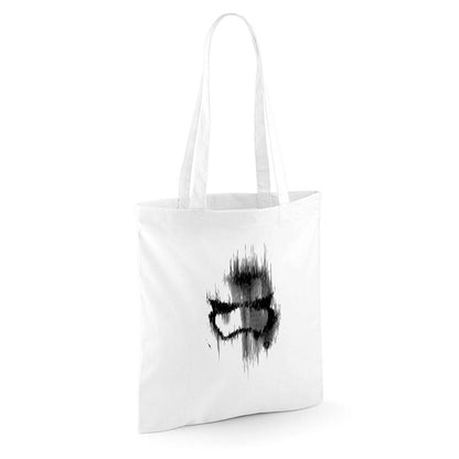 White - Back - Star Wars Face Stormtrooper Tote Bag