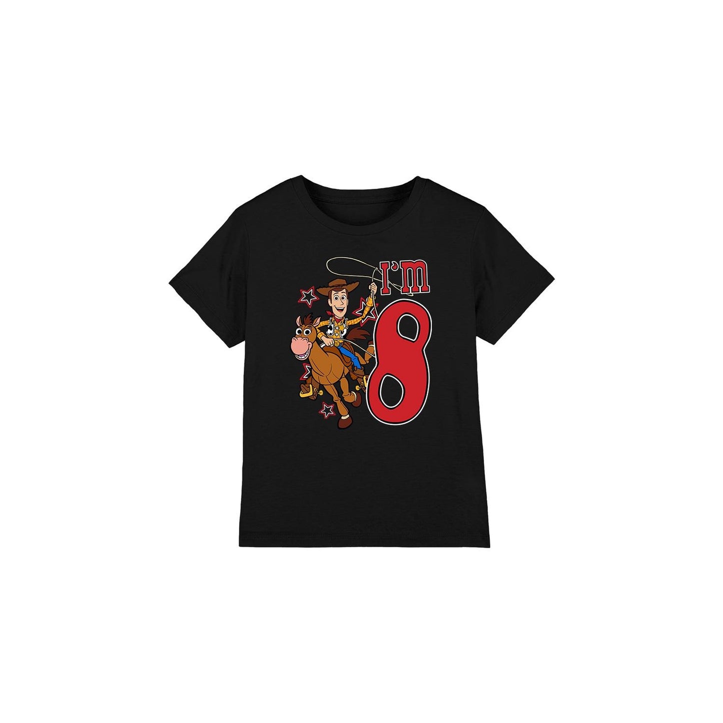 Black - Front - Toy Story Childrens-Kids I´m 8 Woody Birthday T-Shirt