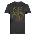 Vintage Black-Red-Yellow - Front - Cobra Kai Mens Never Dies Washed T-Shirt