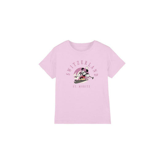 Pink - Front - Disney Childrens-Kids Switzerland Mickey Mouse T-Shirt
