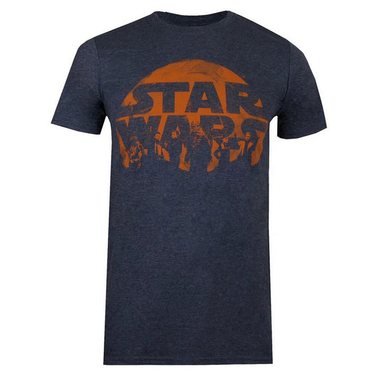 Heather Navy - Front - Star Wars Mens Sunset Cotton T-Shirt
