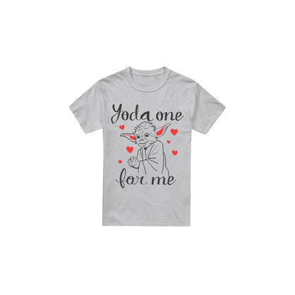 Sport Heather - Front - Star Wars Mens Yoda One For Me Valentine`s Day T-Shirt