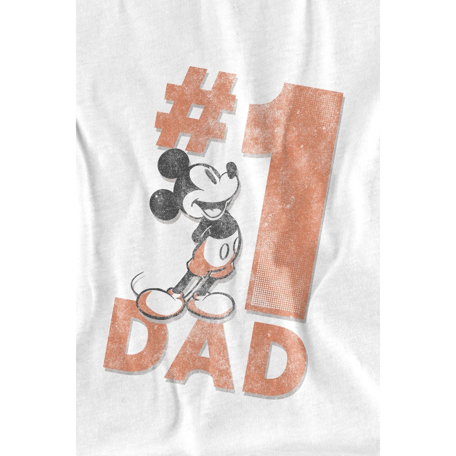 White - Lifestyle - Disney Mens Number 1 Dad Mickey Mouse T-Shirt