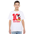 White - Side - Disney Childrens-Kids Mickey Mouse 10th Birthday T-Shirt
