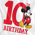 White - Pack Shot - Disney Childrens-Kids Mickey Mouse 10th Birthday T-Shirt