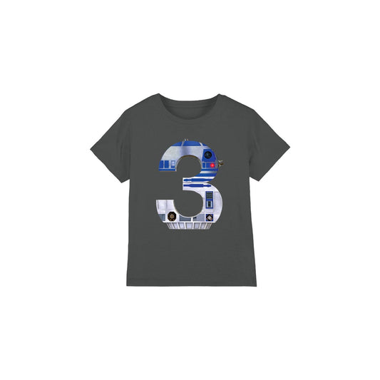 Charcoal - Front - Star Wars Childrens-Kids 3 R2-D2 T-Shirt