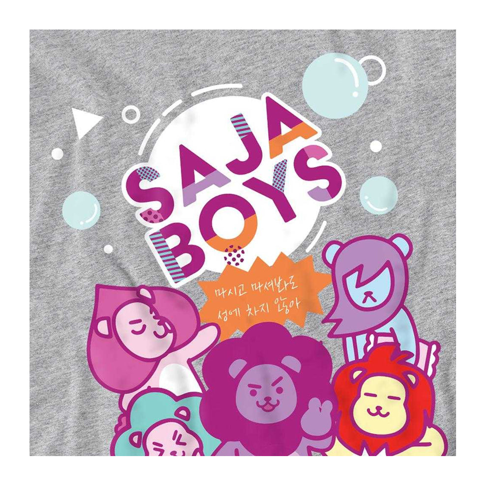 Athletic Heather - Side - K-Pop Demon Hunters Womens-Ladies Soda Pop Saja Boys Mascot Fitted T-Shirt