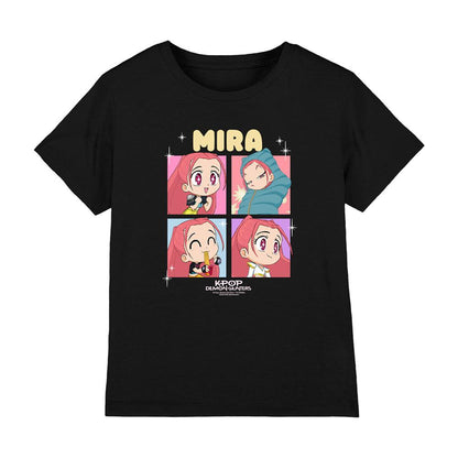 Fuchsia - Pack Shot - K-Pop Demon Hunters Childrens-Kids Huntrix Mira Chibi Group T-Shirt