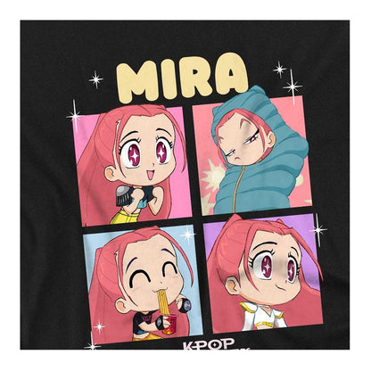 Black - Side - K-Pop Demon Hunters Childrens-Kids Huntrix Mira Chibi Group T-Shirt