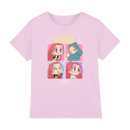 Light Pink - Front - K-Pop Demon Hunters Childrens-Kids Huntrix Mira Chibi Group T-Shirt