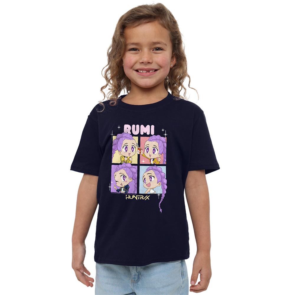 Navy - Lifestyle - K-Pop Demon Hunters Childrens-Kids Huntrix Rumi Chibi Group T-Shirt