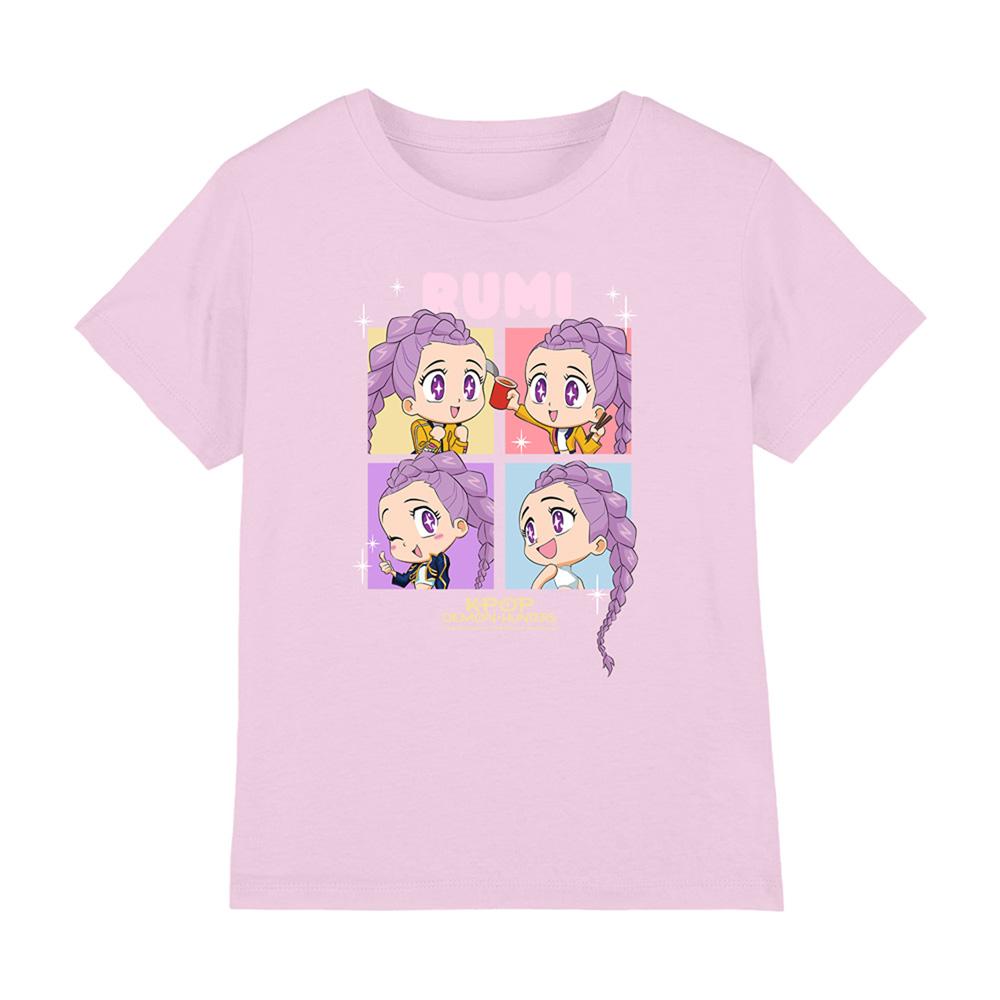 Light Pink - Front - K-Pop Demon Hunters Childrens-Kids Huntrix Rumi Chibi Group T-Shirt