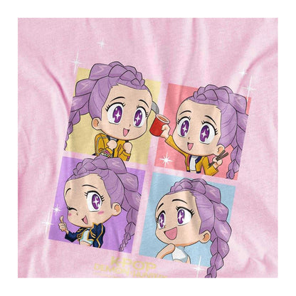 Light Pink - Side - K-Pop Demon Hunters Childrens-Kids Huntrix Rumi Chibi Group T-Shirt