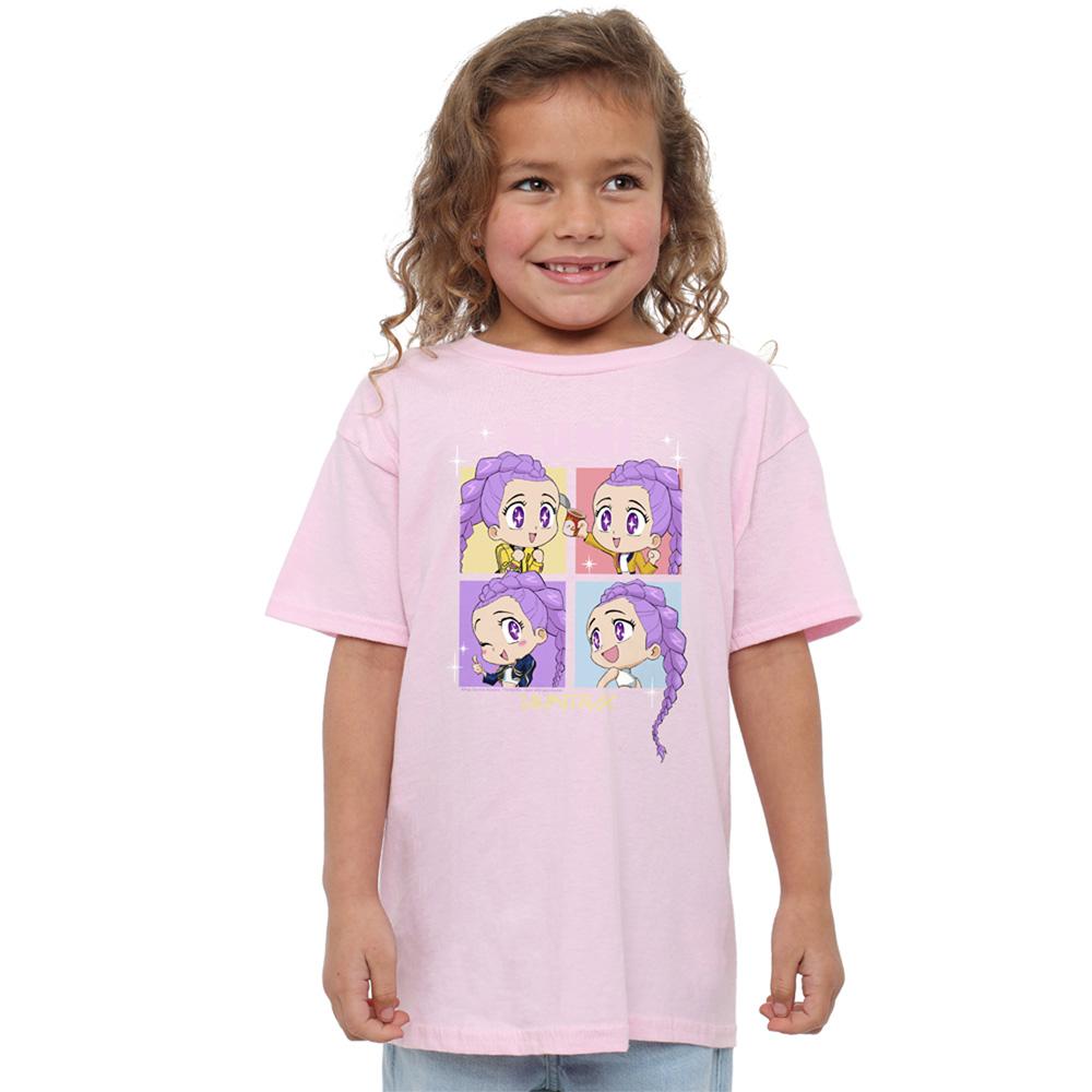 Light Pink - Lifestyle - K-Pop Demon Hunters Childrens-Kids Huntrix Rumi Chibi Group T-Shirt